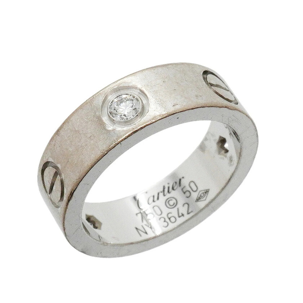 Cartier Love Ring, 3PD, 18KWG White Gold, Diamond, Size #50, Ladies' Ring